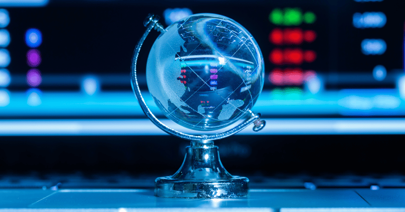 Crystal globe tech background